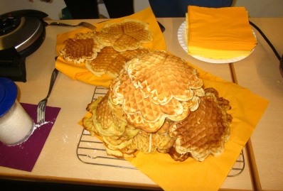 Waffelverkauf am letzten Schultag